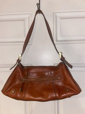 MAXX NEW YORK Brown 100 Leather Satchel Purse Shoulder Bag