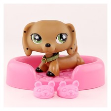 1PCS Mini Pet Shop LPS Pet Toy Dachshund No With Bed Shoes Collect Kid Cute Gift