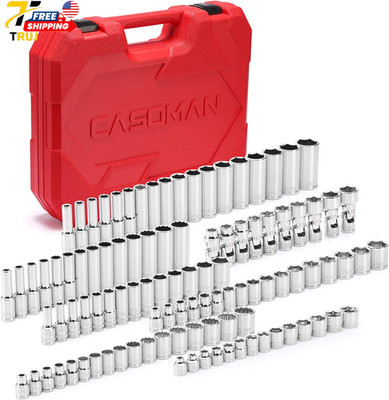 104 PCS Metric Impact Socket Set Deep Mid Shallow & Stubby 3/8'' Drive CR-V NEW