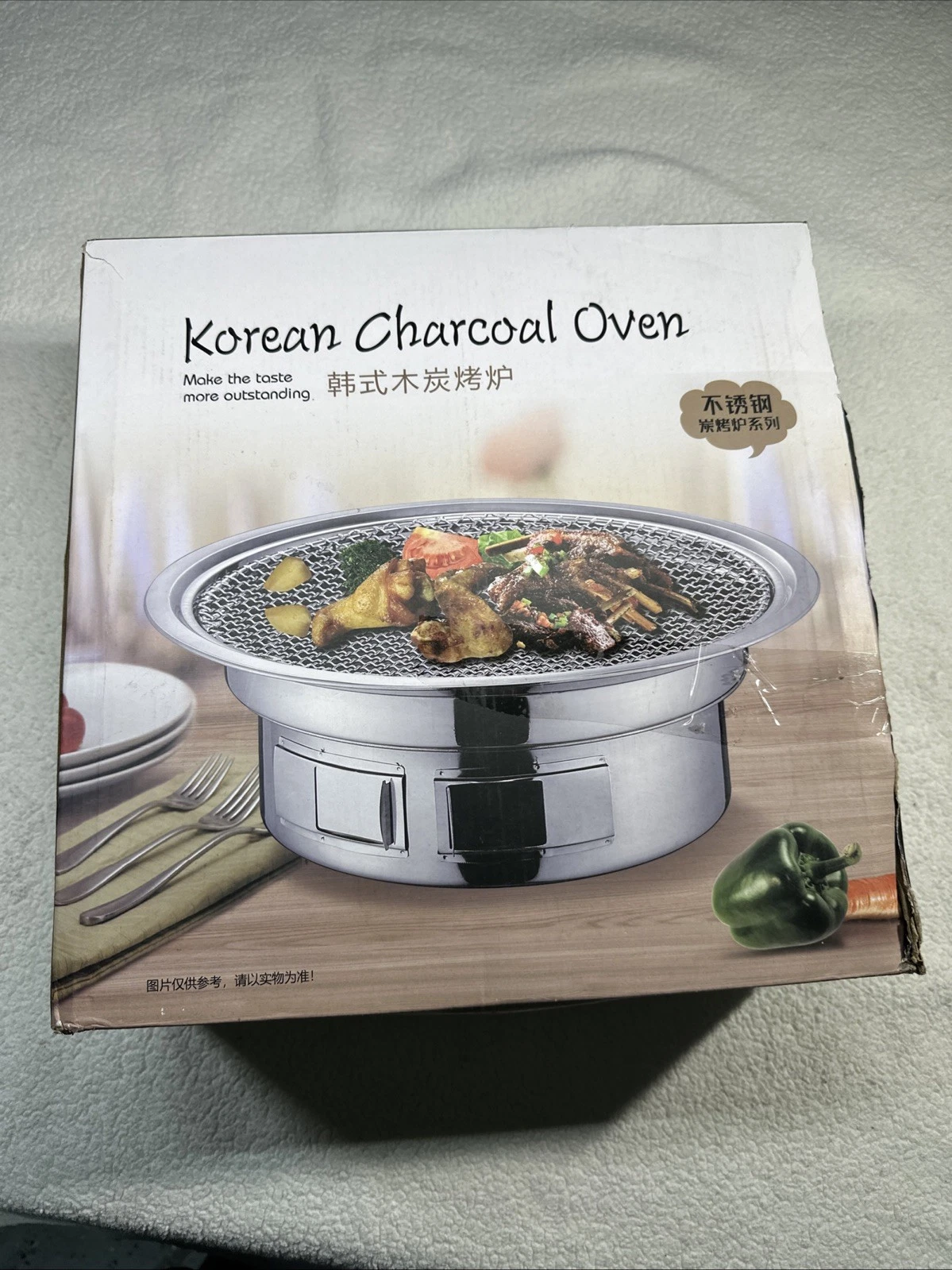 Korean Style Grill Oven Garden BBQ Outdoor Picnic Charcoal Stove Cook Stainless