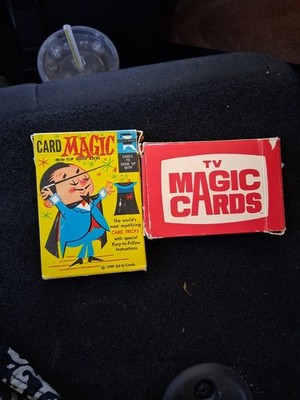 2 Vintage Magic Card Sets TV Magic Cards & Card Magic by Ed-U-Card in Boxes