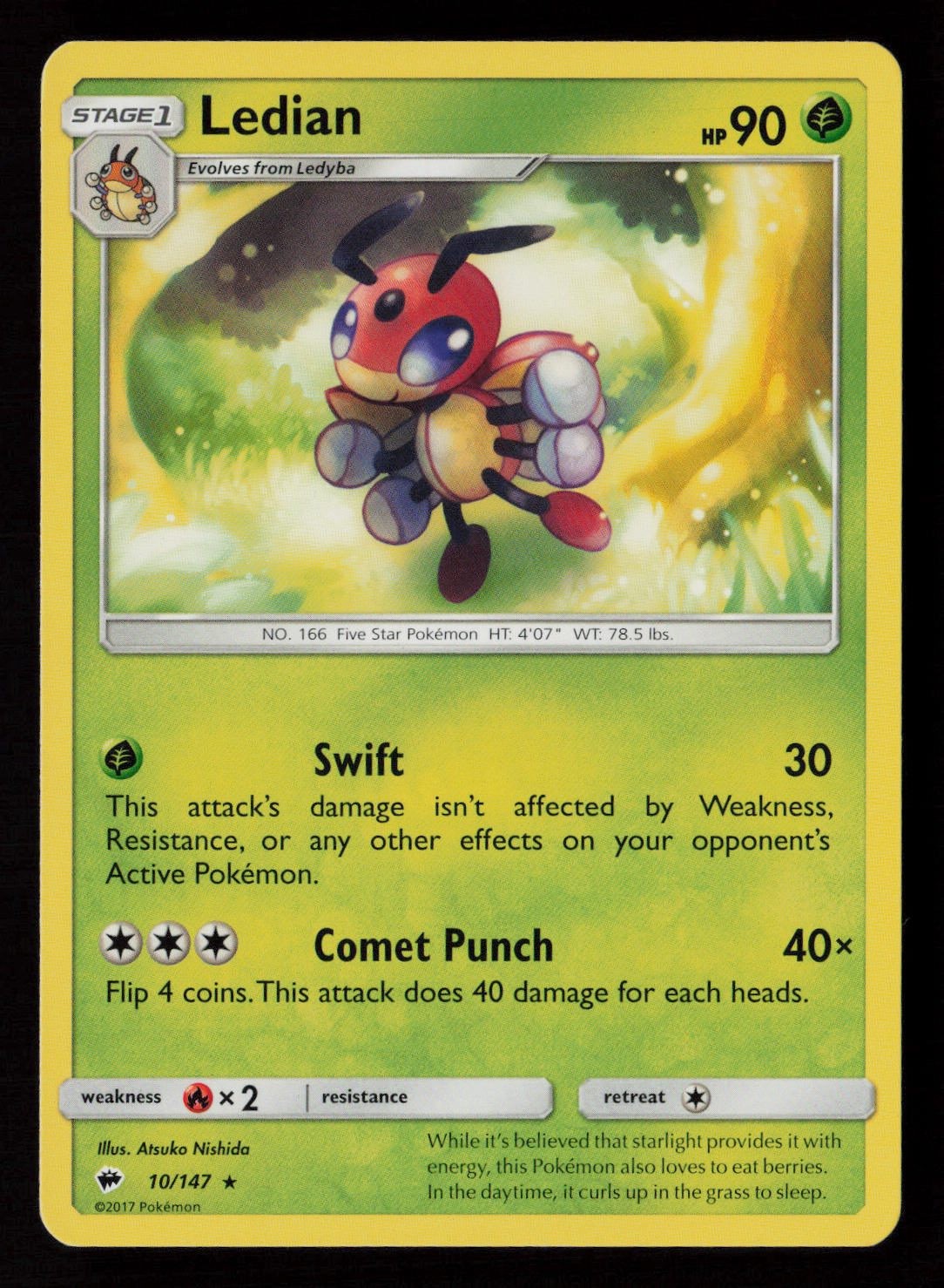Ledian SM - Burning Shadows 10/147 LP Pokemon