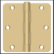 3 1/2" x 3 1/2" 1/4" Radius/Door Hinge Sold as a Pair in Brushed Brass