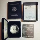 1999 P American Eagle Proof Silver Coin +Capsule +Box +COA
