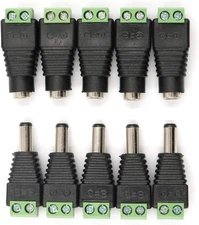 Male Female DC Power Plug Connector 2.5 X 5.5/2.1X5.5 (Screw Fastening Type) Nee