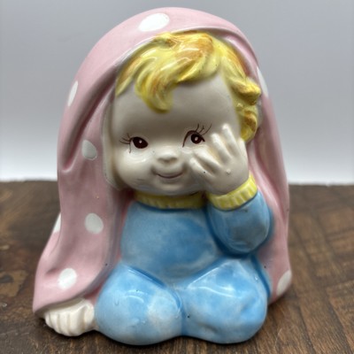 Vintage head vase Inarco japan cb-2040 4 3/4 Inches Tall Ceramic Planter