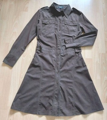 Cargo Kleid Prego Blusenkleid Safari Stil Gr.38 Schokobraun Baumwolle/Polyester 