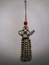 MacKenzie-Childs Courtly Check Tea Kettle Beaded Tassel - Brand New