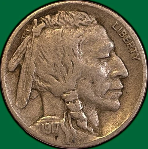 1917 Buffalo Nickel Choice Very Fine VF+ Coin #36236