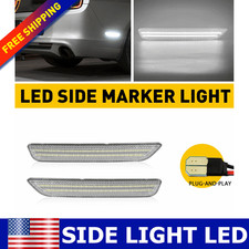 Fit Ford Mustang 2010-2014 Clear Rear Side Marker Light Xenon White 2011 2012 13