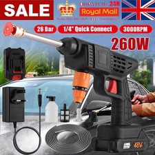 48V Cordless Car High Pressure Washer Jet Rechargeable Cleaner Gun & 2 Battery