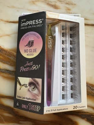 KISS imPRESS Falsies False Eyelashes, Lash Clusters, Natural New in Sealed Box