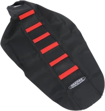 SDG 95943RK 6-Ribbed Seat Cover - Red Ribs with Black Top & Sides