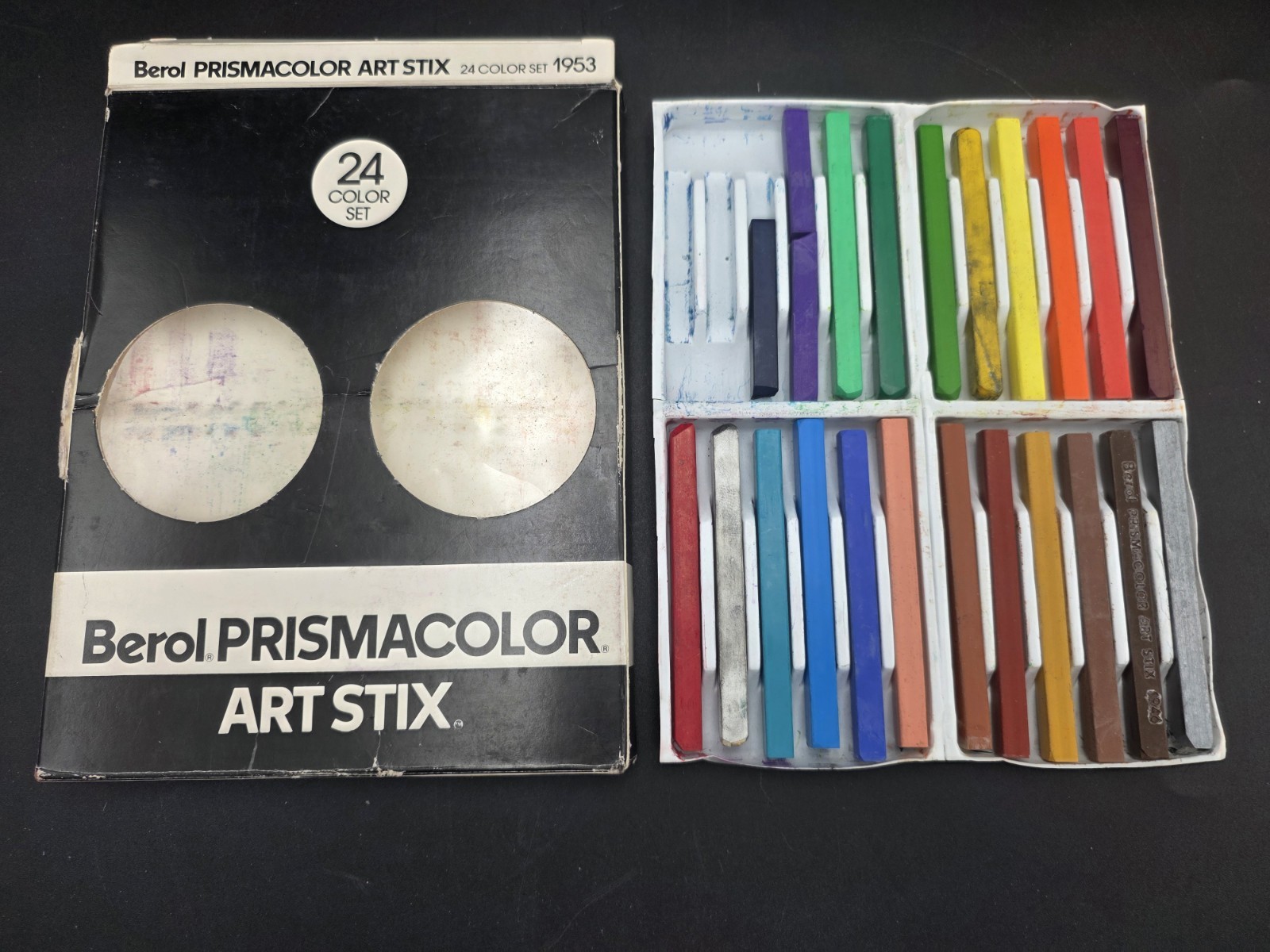 Vintage Berol Prismacolor Art Stix Set #1953  22 Colors (Missing 2)