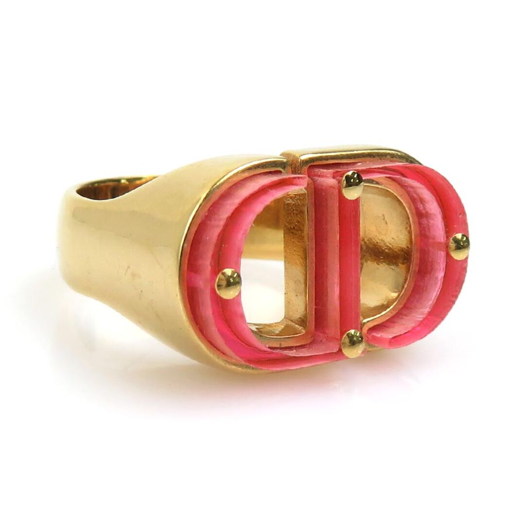 Christian Dior Logo Ring Gold Tone/Pink Size M JP11.5 US6 | eBay