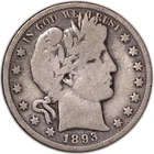 1893-P VG+ Barber Silver Liberty Half Dollar 50c Very Good