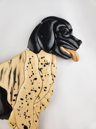 Holz Intarsien Stabyhoun English Setter Feldhund Zeiger Handarbeit Wandhandwerker - Bild 9 von 18