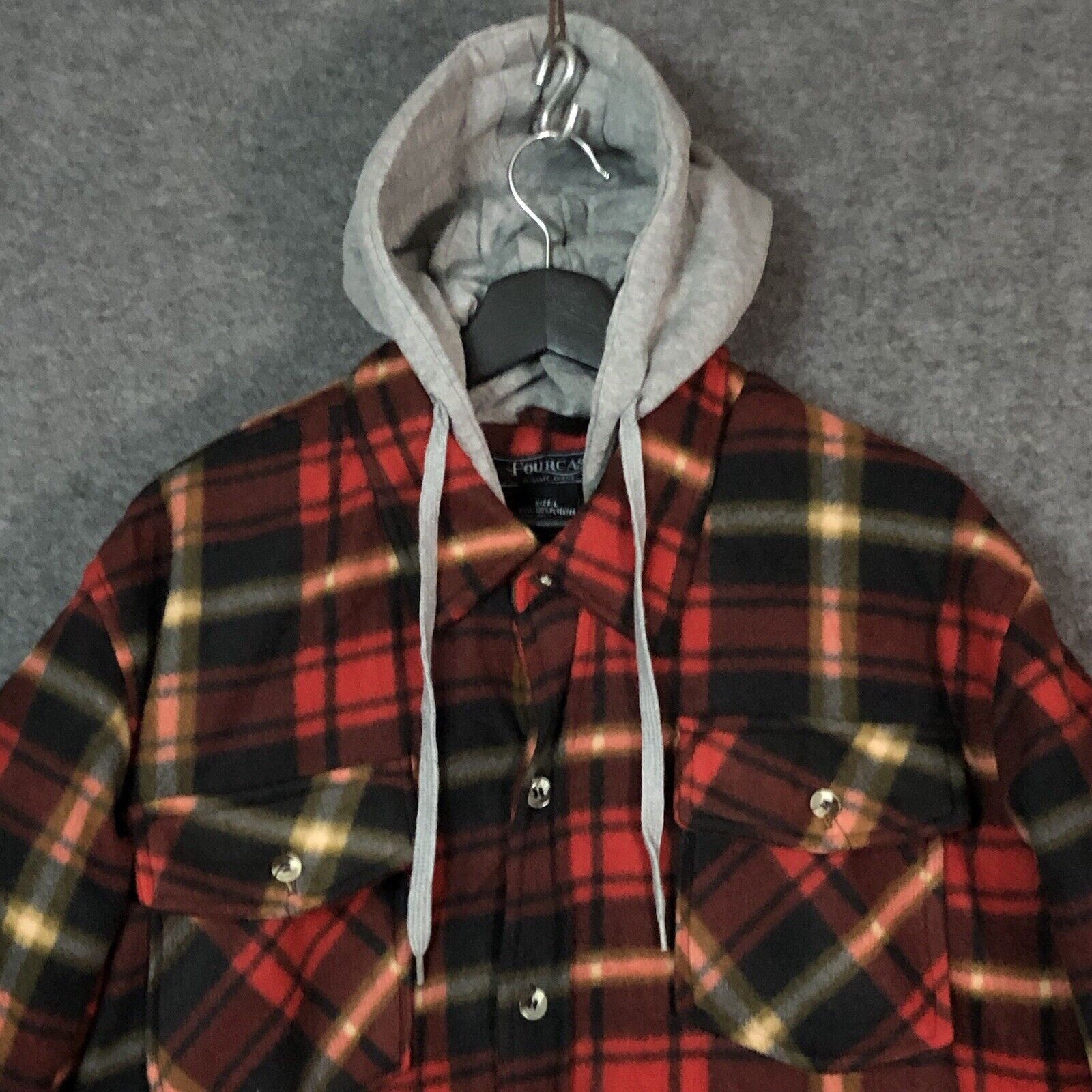 Fourcast Hoodie Men's L Sherpa Lined Plaid Flannel Layered Jacket Soft Shell - second product detail image