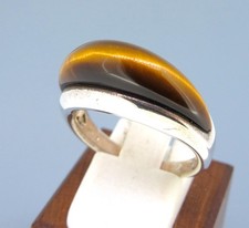 Sterling Silver 925 Tiger s Eye Stackable Ring Size 9