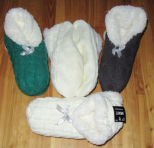 Mixit L-XL 3 Colors U Choose Faux Fur Womens Slippers Sock Non Slip L-XL NWT
