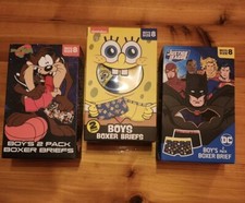 6 Pairs Boys Performance Boxer Breifs-Justice League Space Jam SpongeBob- Size 8