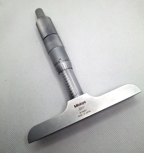 MITUTOYO DEPTH MICROMETER NO. 129-132 DMC 4-6"  0-6" 4" BASE