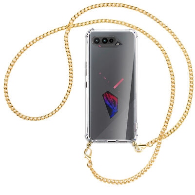 Handykette für Asus ROG Phone 5, 5 Ultimate, 5 Pro goldfarbene Kette (G) Hülle