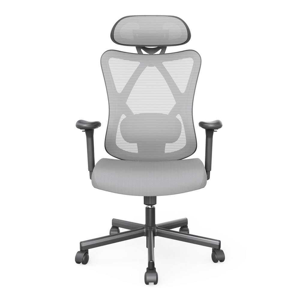 Indrie Gray Fabric Ergonomic Swivel Office Chair