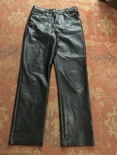 Aritzia Wilfred Melina Black Straight Leg Faux Leather Pants Butter Soft Size 6