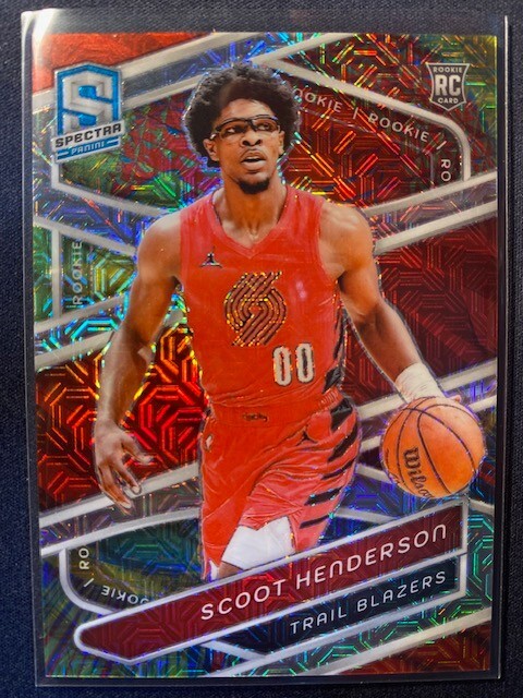 2023 Spectra Prizm #142 Rookie Scoot Henderson RC Meta #16/25 Trail Blazers