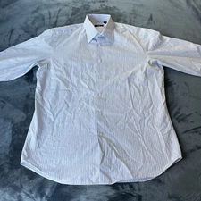 Hugo Boss Men’s Long Sleeve Button Up Blue Pinstripe Collar Shirt 16 32/33