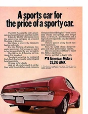 1970 American Motors AMX sporty car Original Color Ad