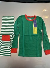 Christmas Green Strip PJ  s Kids Size 6 Small New Schmoopy