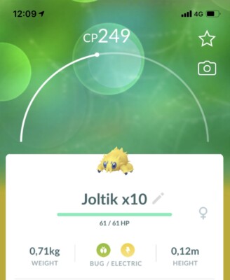 10x Joltik Pokemon Gen5 GO Pokémon Not Shiny Lucky Chance Galvantula Unova