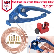 Brake Lines Repair Kit 25ft Copper Pipe Tube Cutter and Bender 3/16" Unions Nuts