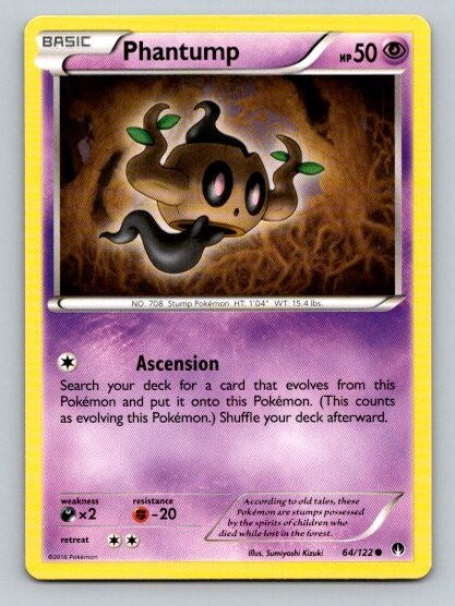 2016 Pokemon Card XY Breakpoint Phantump 64/122
