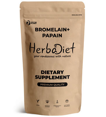 Digestive Enzymes with Papain Bromelain Gas Constipation Bloating Relief Powder