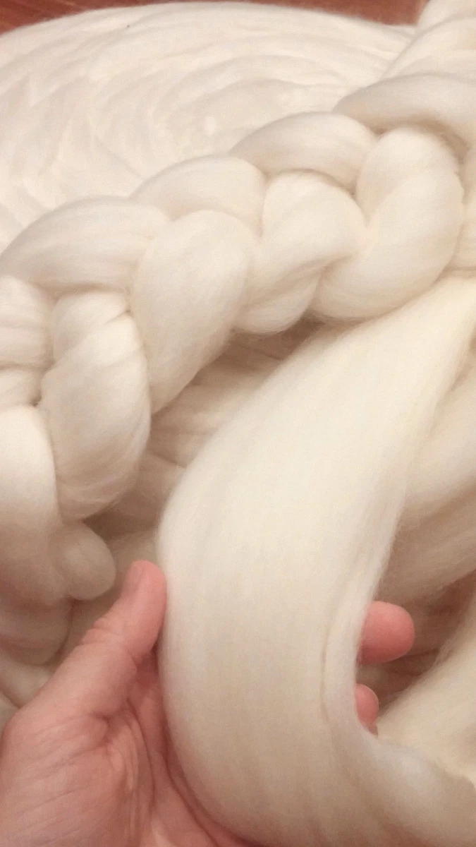28 lb White Wool Roving Wholesale Wool Bulk Roving Chunky yarn