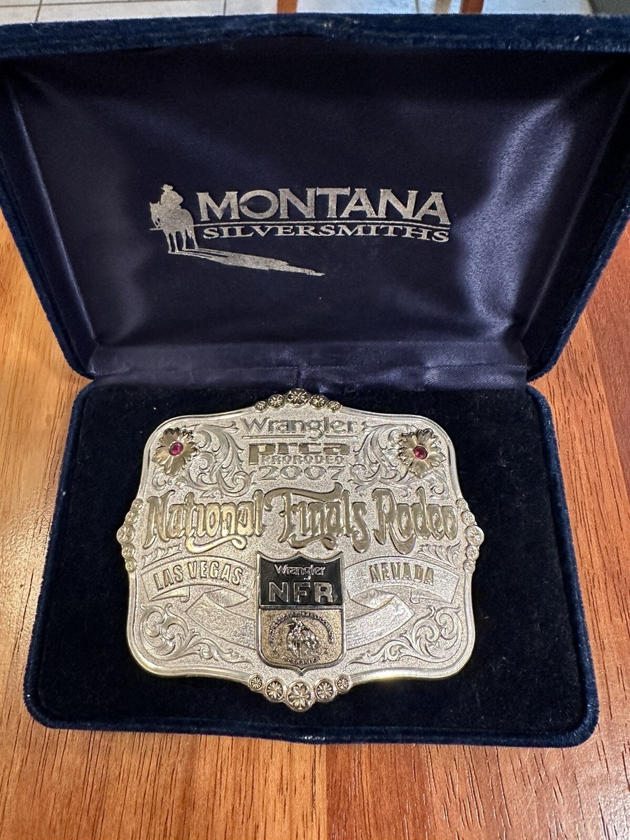 その他 NF Crown of Providence Montana Silversmith 2007 NFR Belt Buckle #603 Of 5000 PRCA