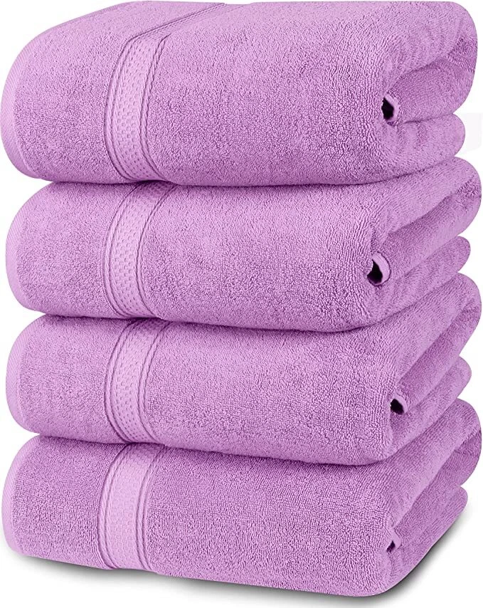 Luxury Bath Towels Pack of 4 27x54 Inches Cotton Soft 600 GSM Utopia Towels - Image 2 of 4