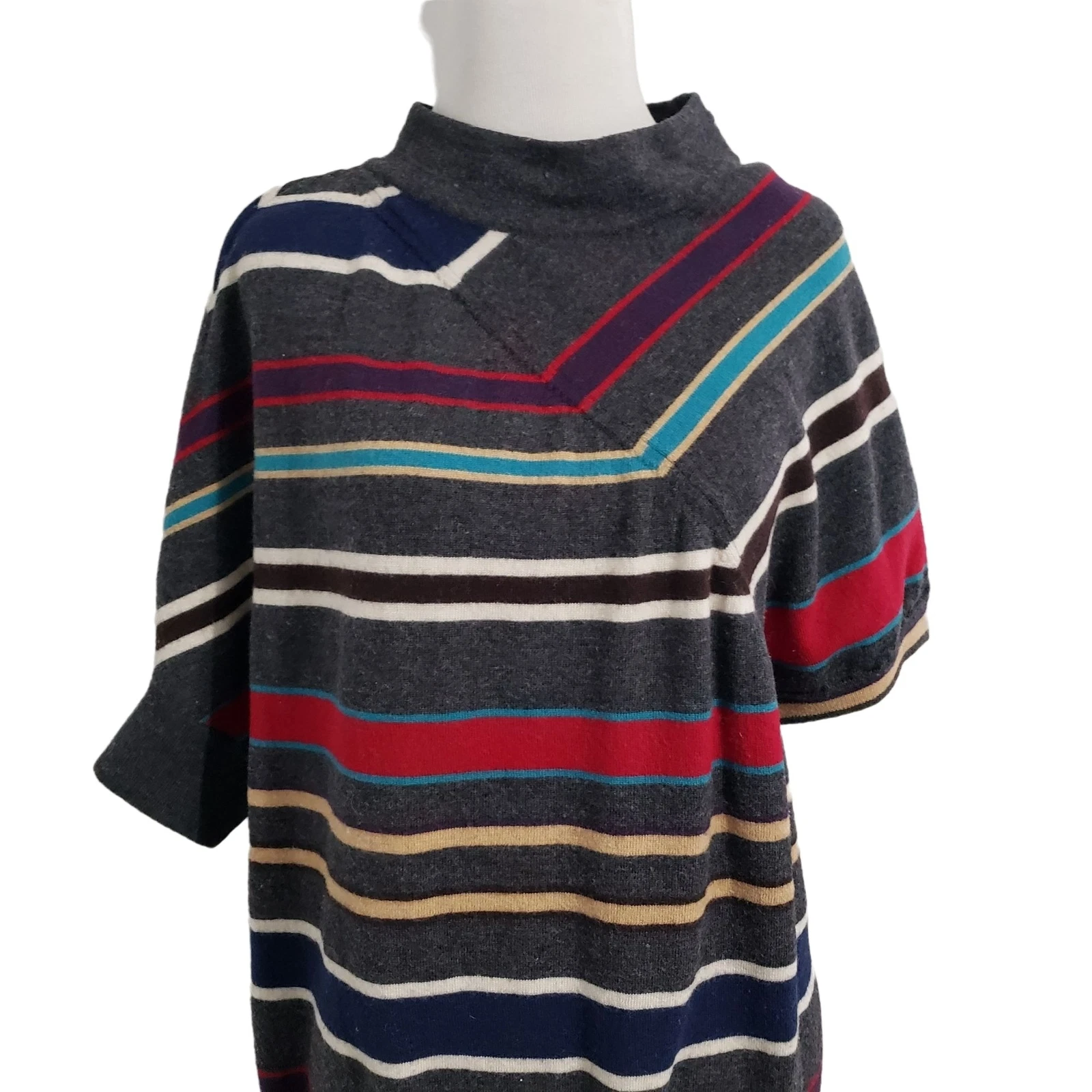 Love Moschino maglione lana righe vestito donna taglia 4 grigio pullover asimmetrico