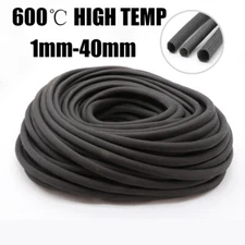 Φ1~40mm  Black Fibreglass Fire Sleeve 600℃ HIGH TEMP Wire Cable Insulating Tube