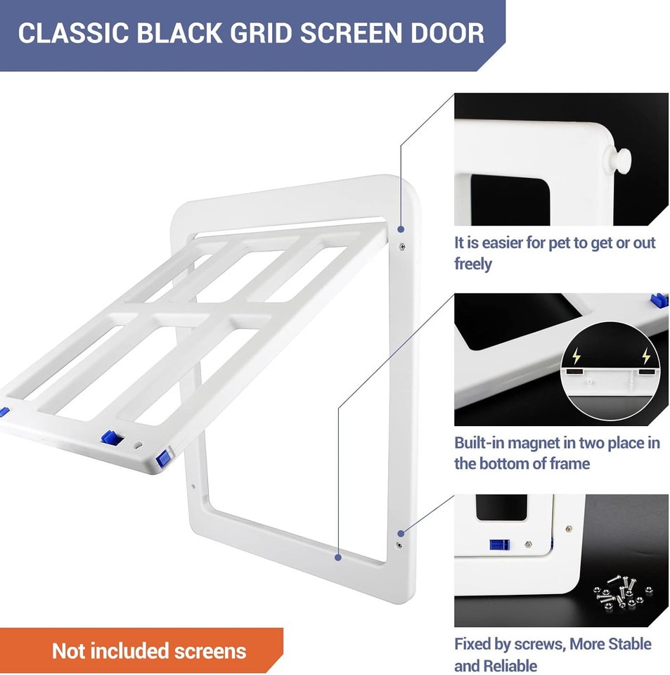 Dog Door for Screen Door, inside Opening 11 X 13 Inches Doggie Door for