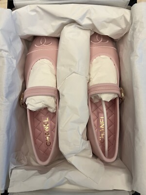 Chanel Mary Jane Rose Ballet Flats 36.5/36.5C | eBay