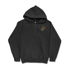 US Marine Corp EGA Embroidered Hoodie Sweatshirt Black USMC Licensed -all sizes