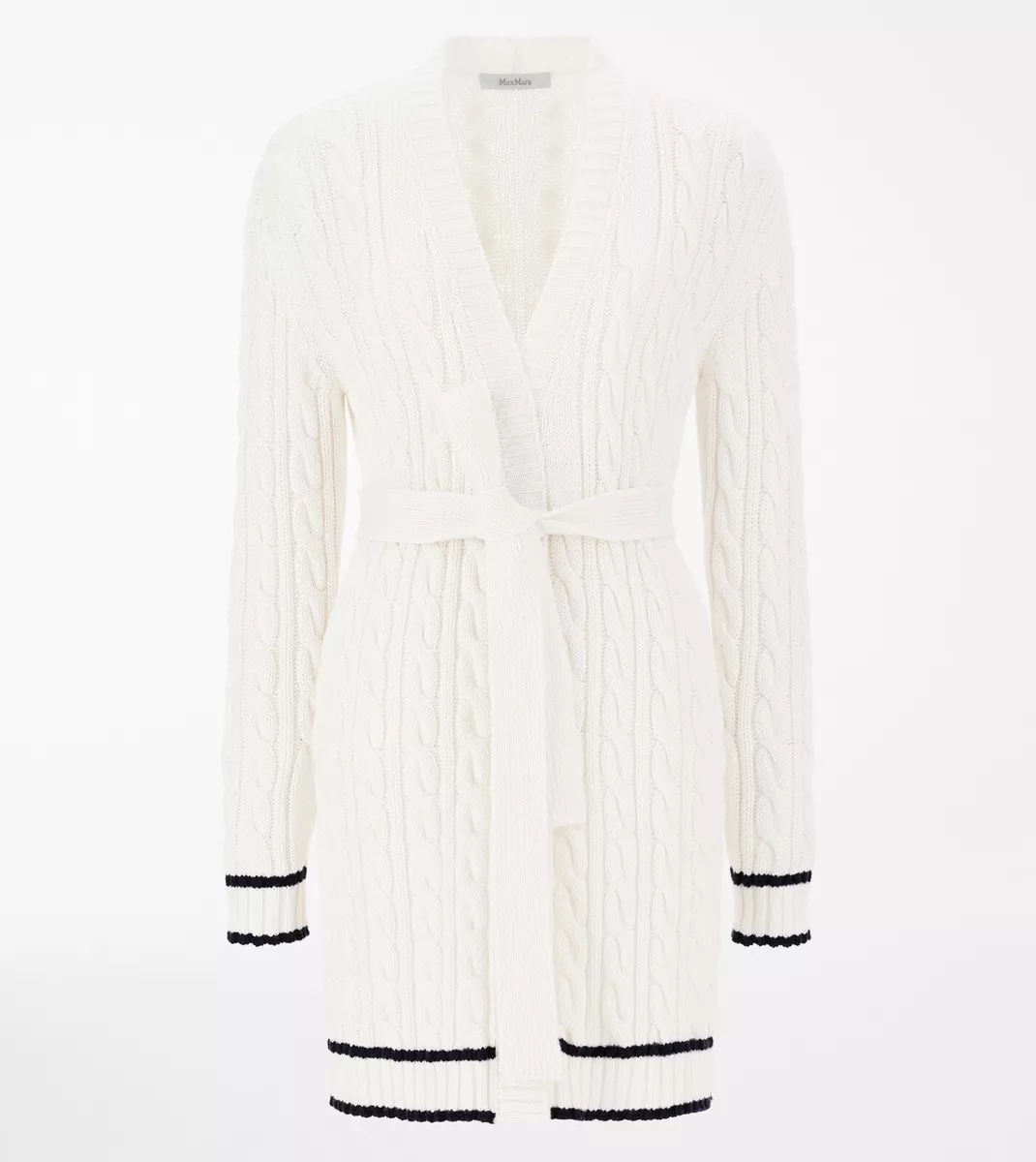 Belted cable store knit cardigan