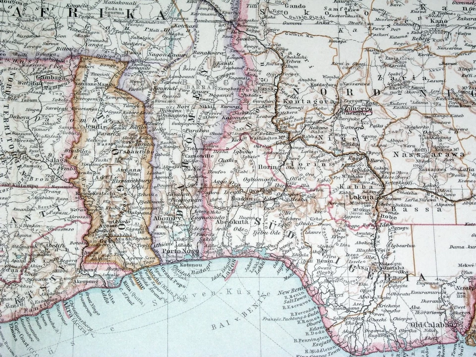 Mapa de Guinea Sierra Leona 1910 Ghana Togo Benín Camerún África Colonias Alemanas Foto 4 de 4
