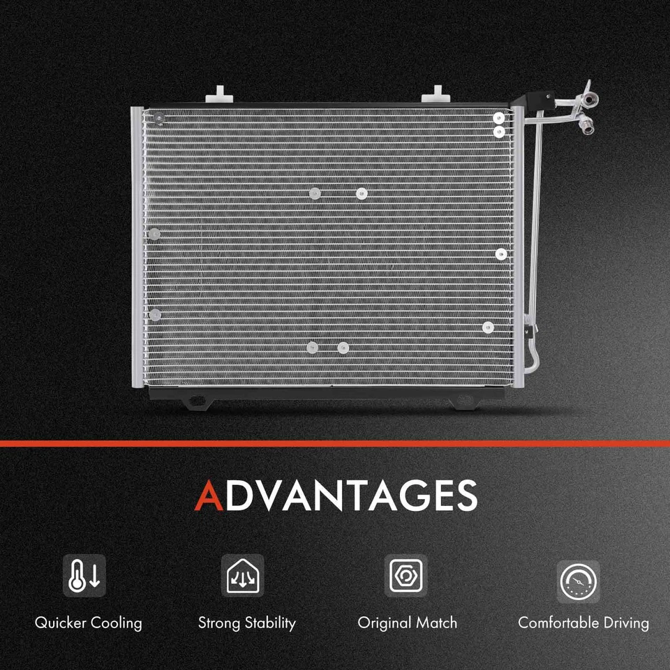 Nuevo kit de refrigeración de radiador y condensador de CA para Mercedes-Benz C280 1994-1997 L6 2,8 L Foto 3 de 4