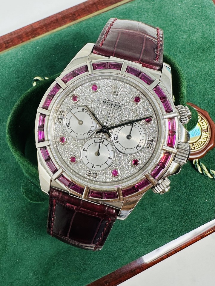Rolex Daytona 16589 Zenith Ruby Bezel & Pave Diamond Dial Limited 1 of ...