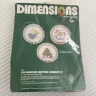 1984 Dimensions Old Fashioned Christmas 3 Ornament Set Cross Stitch Kit #8310 — photo 1